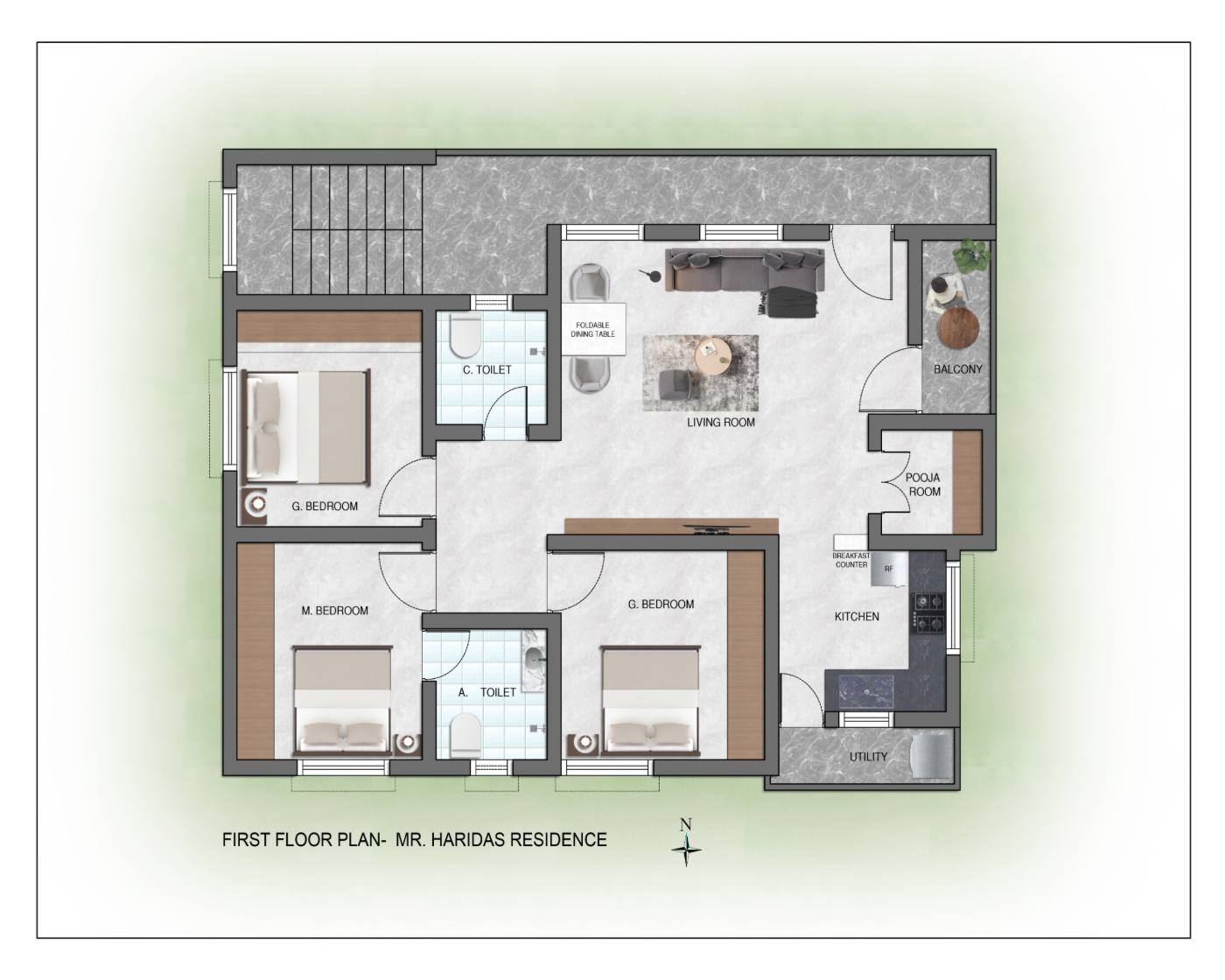 Residence Interior Furniture Layout